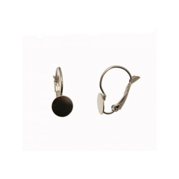 Silver Earring Hooks with Round Flat